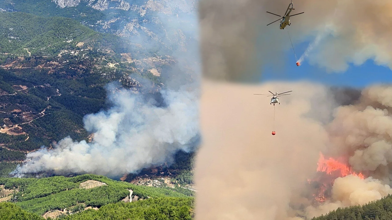 Antalya Alanya'da çıkan orman yangınına müdahale sürüyor